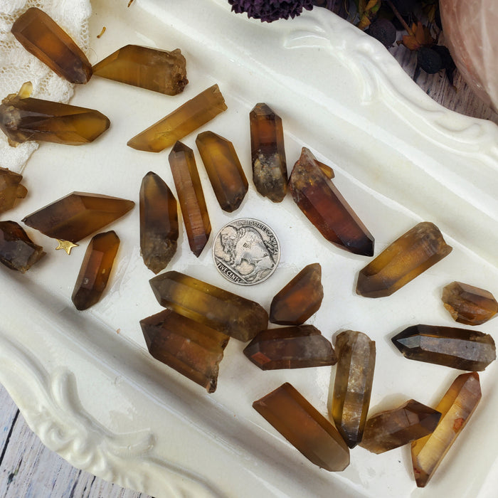 Zambian Citrine Points, small