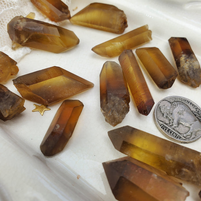 Zambian Citrine Points, large