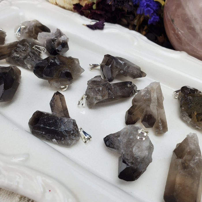 Smoky Quartz Points and Clusters, pendants