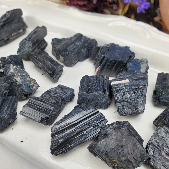 Black Tourmaline Crystal Chunks