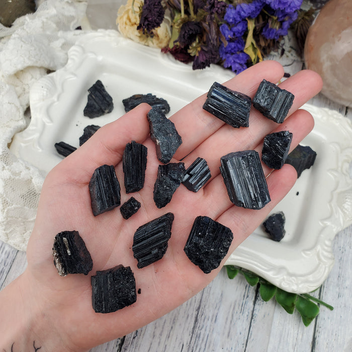 Black Tourmaline Crystal Chunks