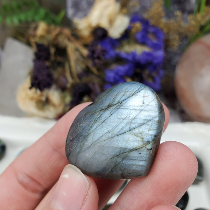 Labradorite Puffy Hearts