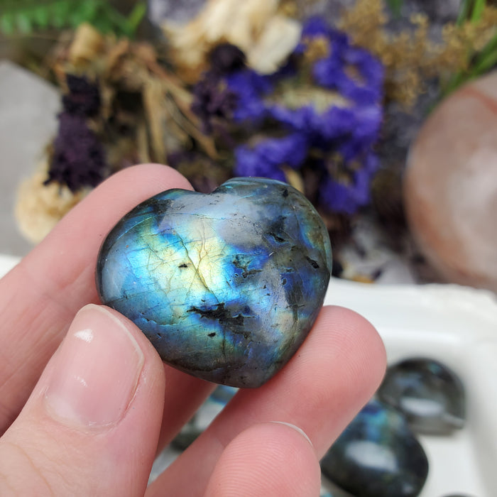 Labradorite Puffy Hearts