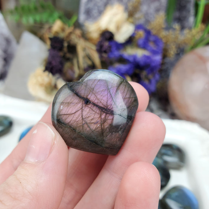 Labradorite Puffy Hearts