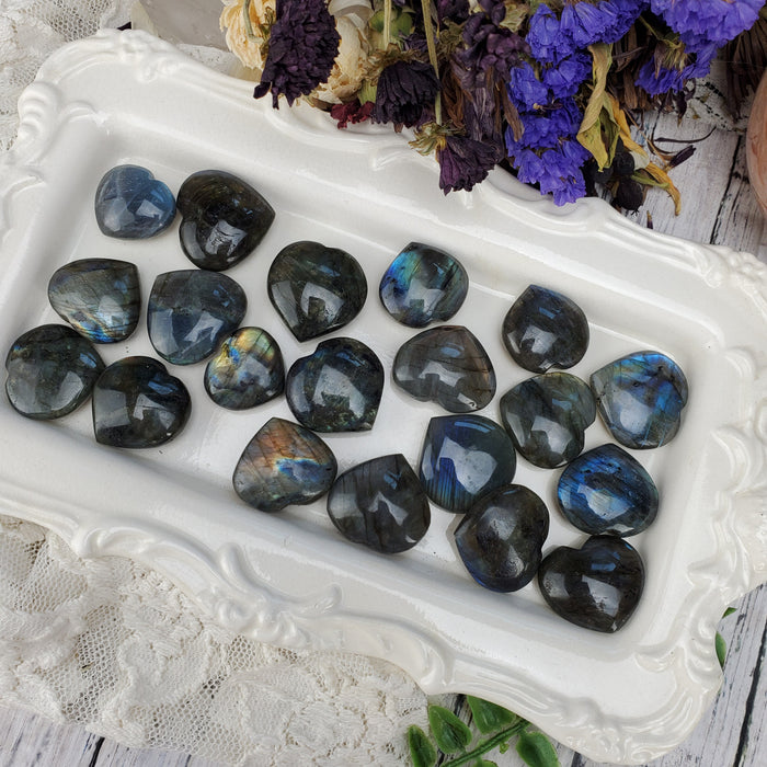 Labradorite Puffy Hearts