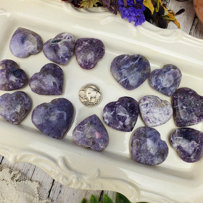 Lepidolite Hearts