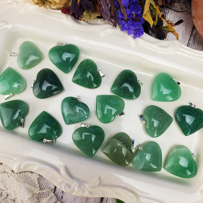 Aventurine Heart Pendants