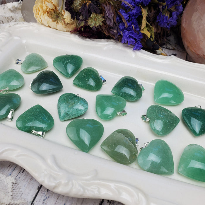 Aventurine Heart Pendants