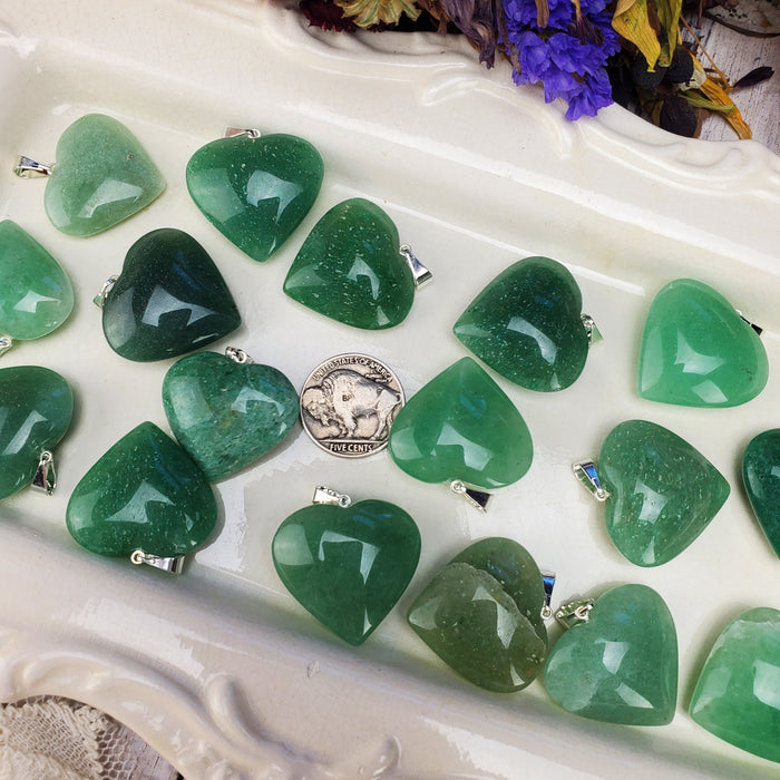 Aventurine Heart Pendants