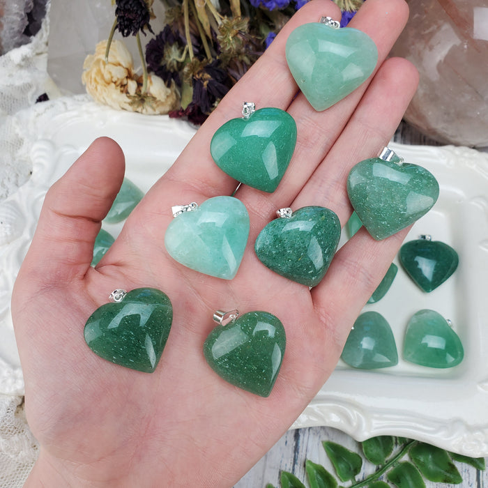 Aventurine Heart Pendants