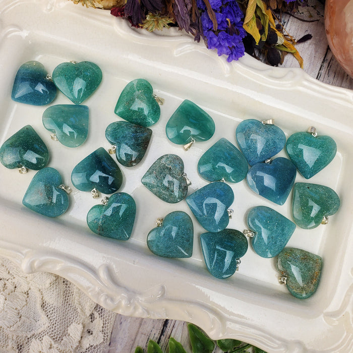 Amazonite Heart Pendants