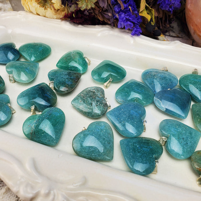 Amazonite Heart Pendants