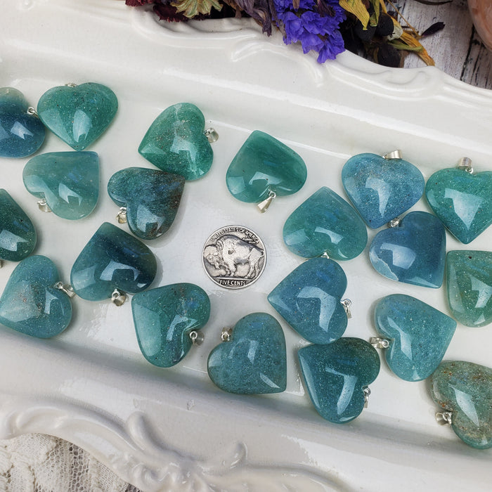 Amazonite Heart Pendants