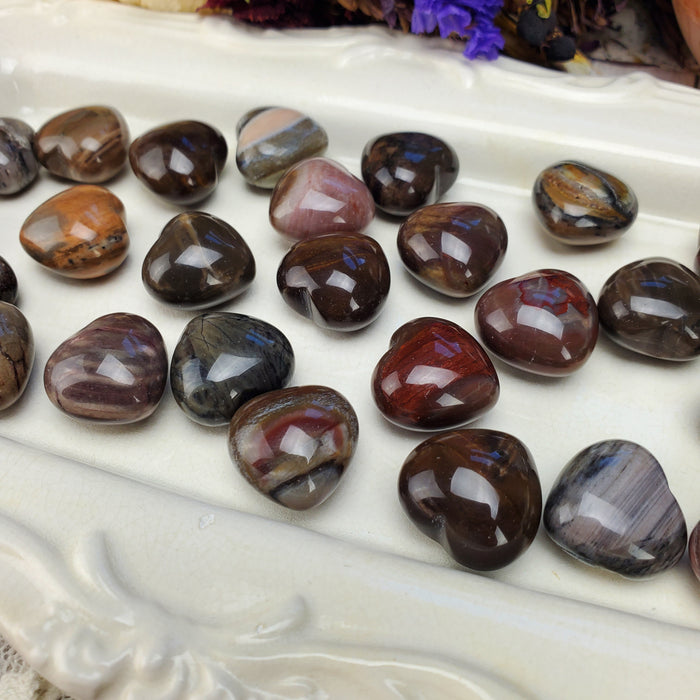 Puffy Petrified Wood Hearts