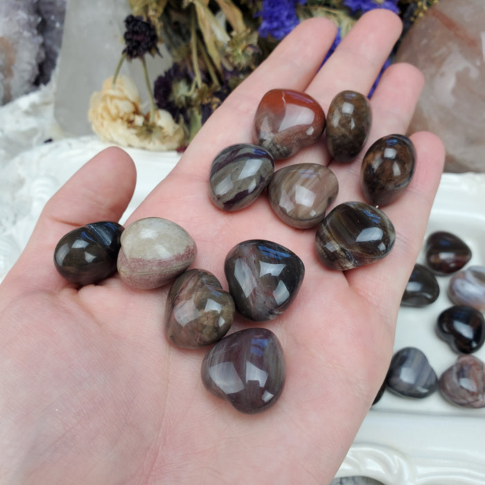 Puffy Petrified Wood Hearts