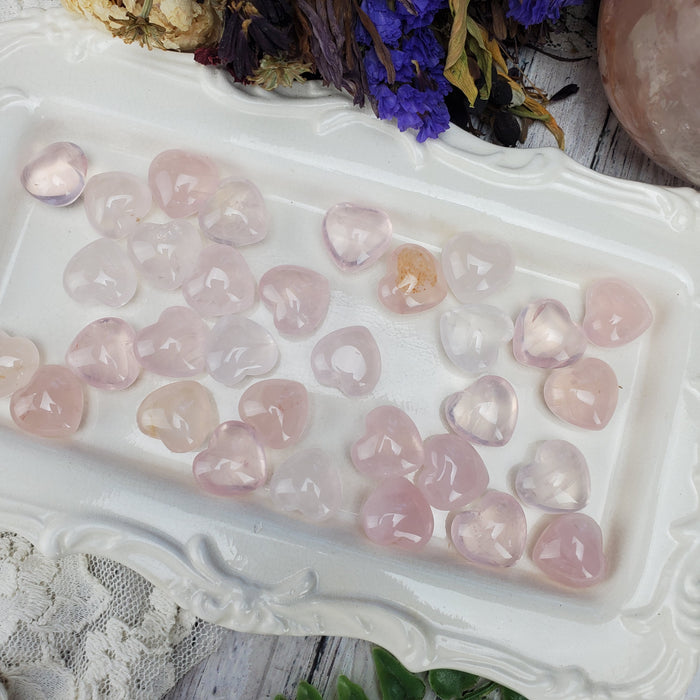 Puffy Rose Quartz Hearts