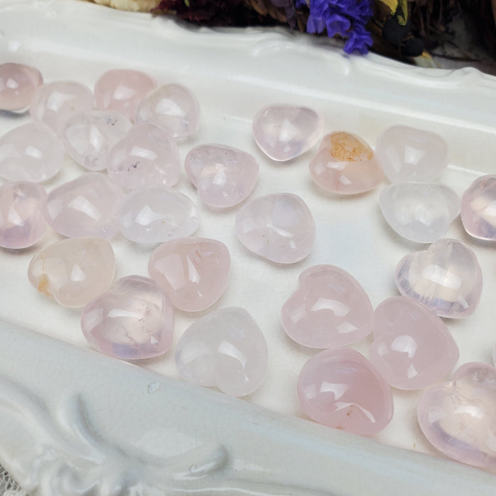 Puffy Rose Quartz Hearts