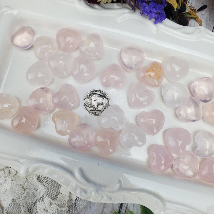 Puffy Rose Quartz Hearts