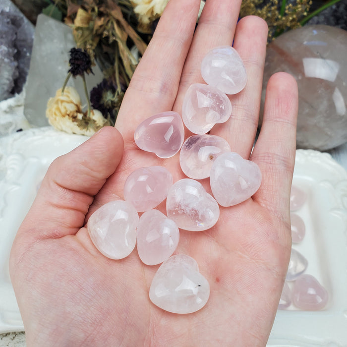 Puffy Rose Quartz Hearts