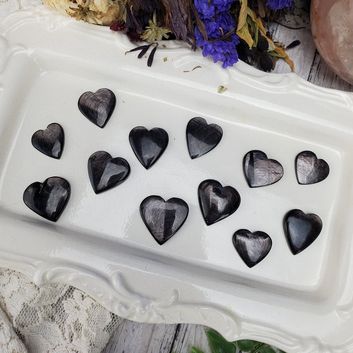 Hypersthene Heart Cabochons