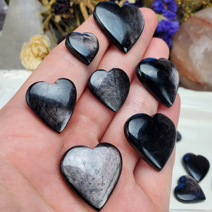 Hypersthene Heart Cabochons