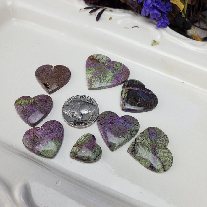 Atlantisite Heart Cabochons