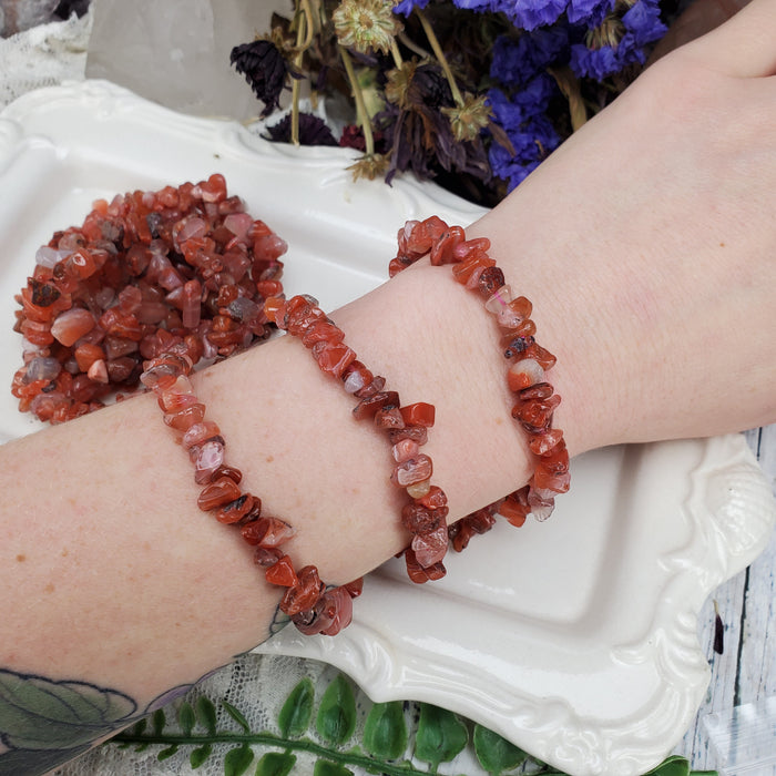 Carnelian Chip Bracelets