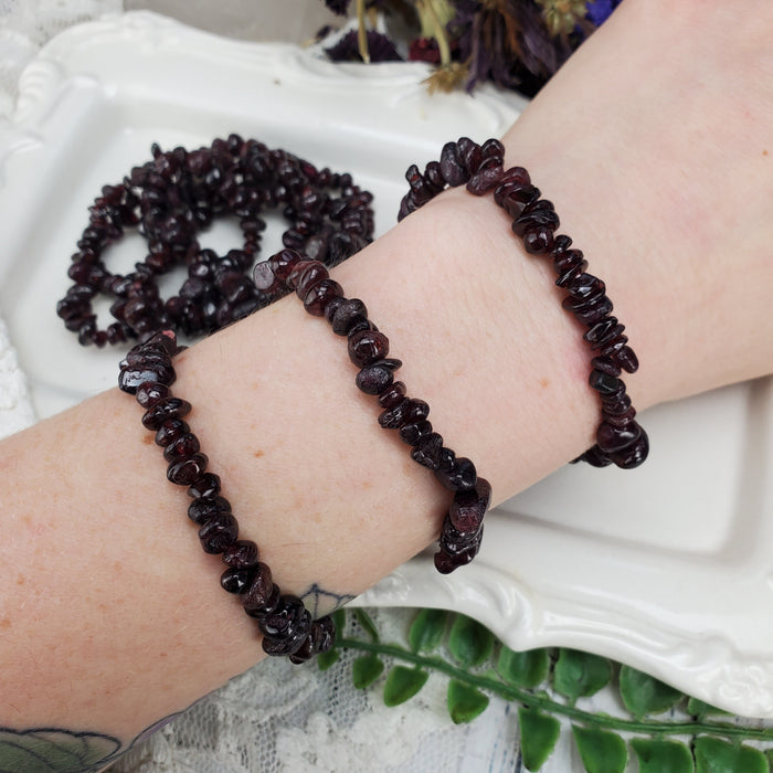 Garnet Chip Bracelets