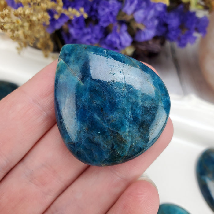 Blue Apatite Cabochons, 100 gram bags