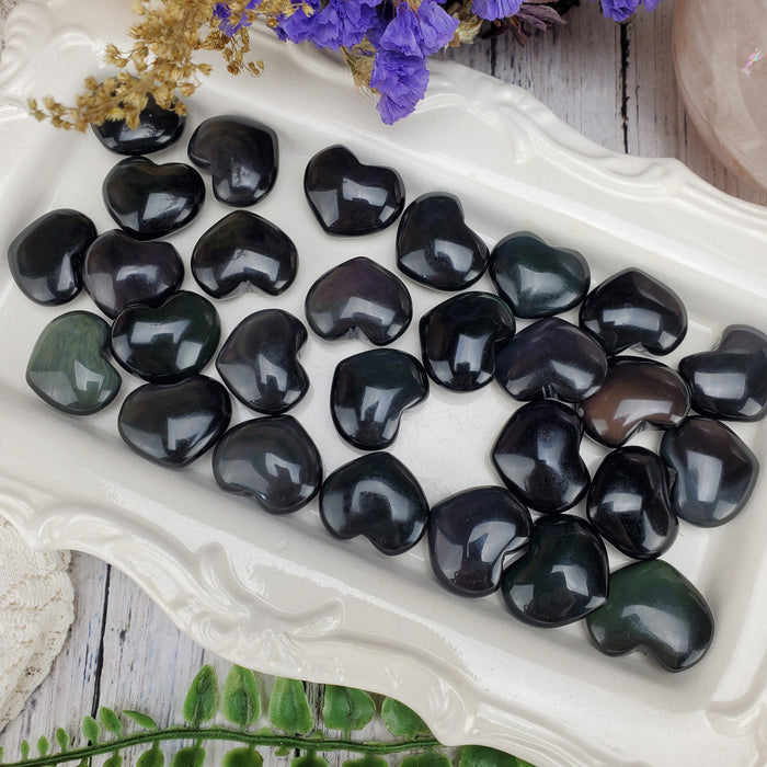 Rainbow Obsidian Hearts