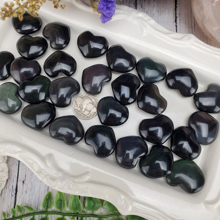 Rainbow Obsidian Hearts