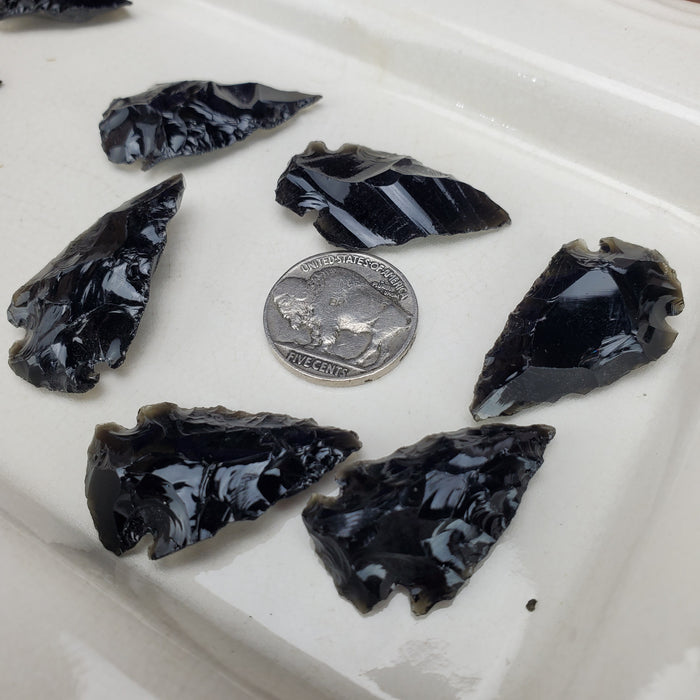 Obsidian Knapped Arrowhead