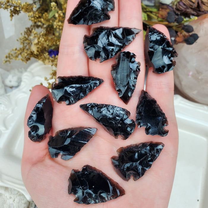 Obsidian Knapped Arrowhead