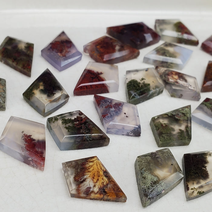 Mini Moss Agate Kite Cabochons