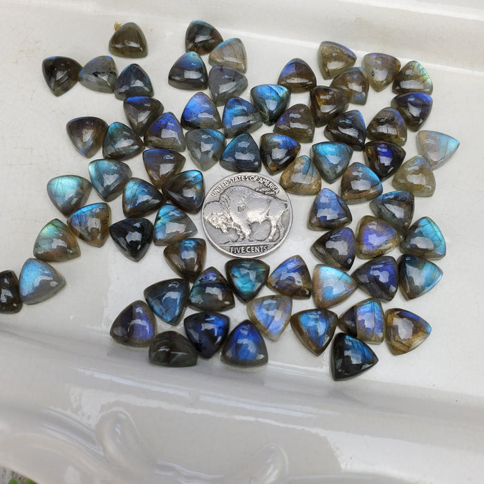 Labradorite Trillion Cabochons, 10mm