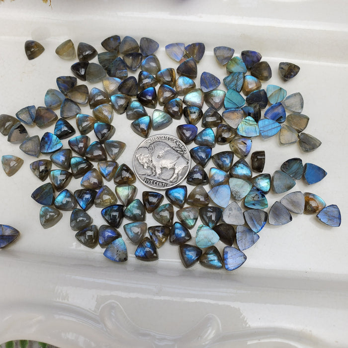 Labradorite Trillion Cabochons, 8mm