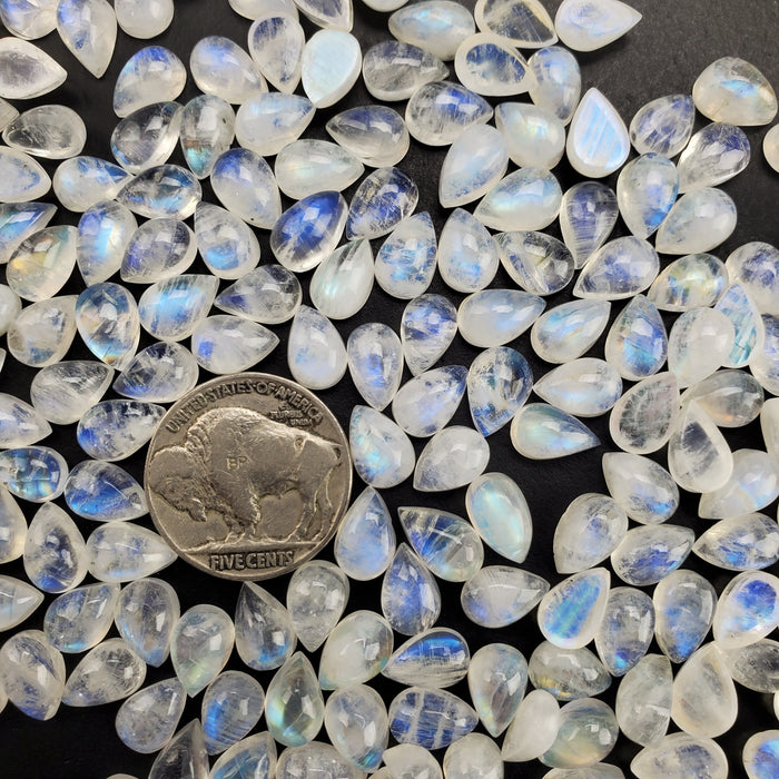 Moonstone Teardrop Cabochons, 6x9mm