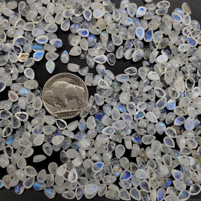 Moonstone Teardrop Cabochons, 4x6mm