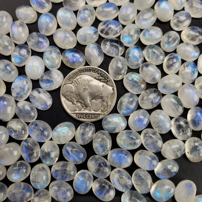 Moonstone Oval Cabochons, 7x9mm