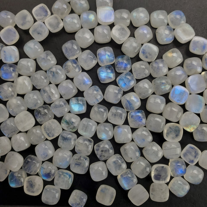 Moonstone Cushion Cabochons, 8mm