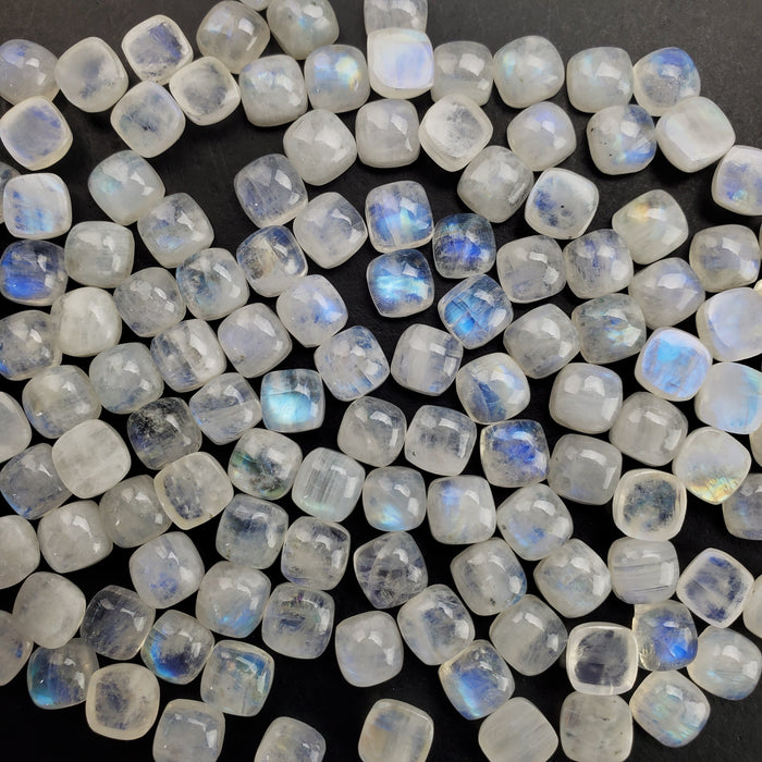 Moonstone Cushion Cabochons, 8mm