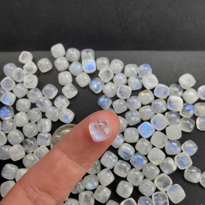 Moonstone Cushion Cabochons, 8mm