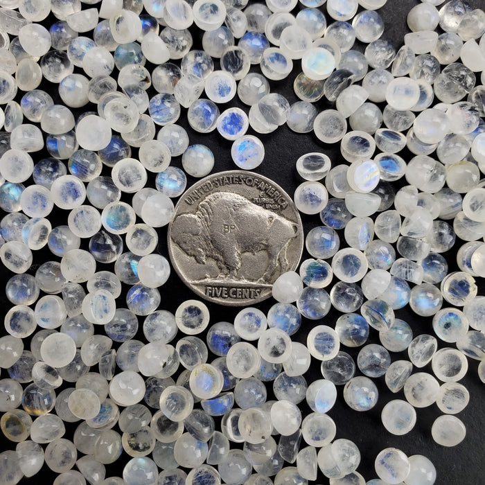 Moonstone Round Cabochons, 5mm