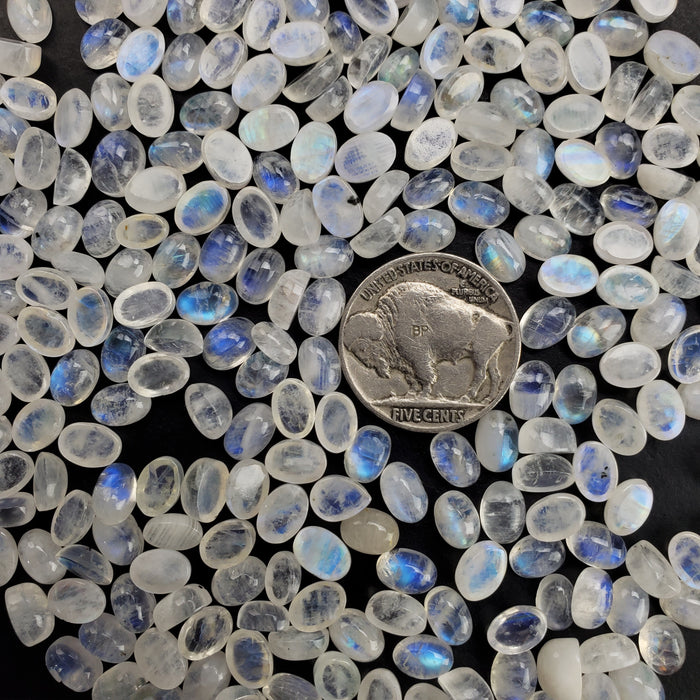 Moonstone Oval Cabochons, 5x7mm