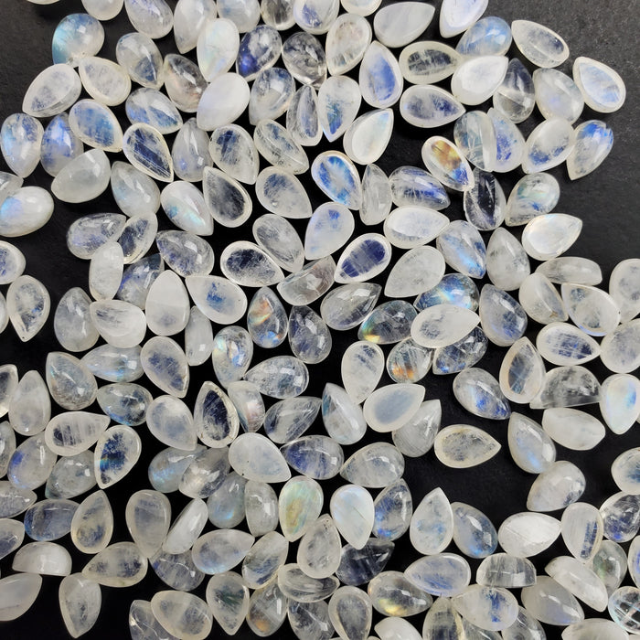 Moonstone Teardrop Cabochons, 5x8mm