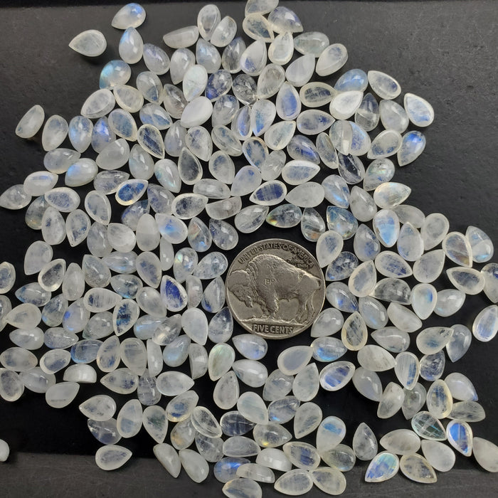 Moonstone Teardrop Cabochons, 5x8mm