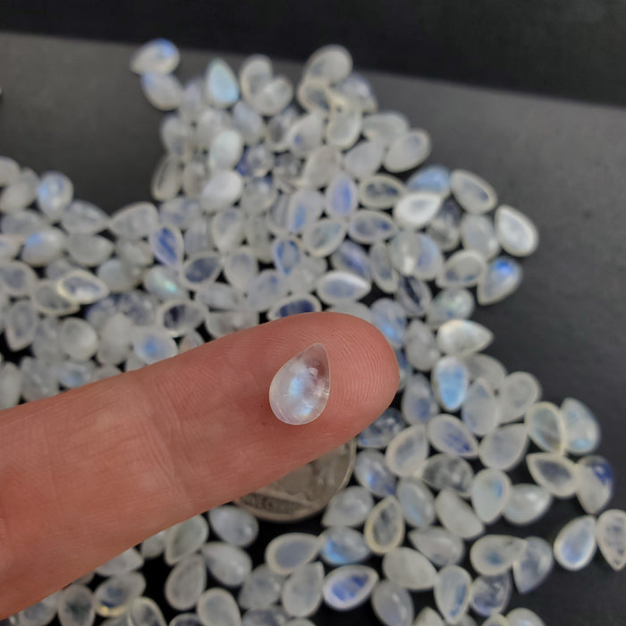 Moonstone Teardrop Cabochons, 5x8mm