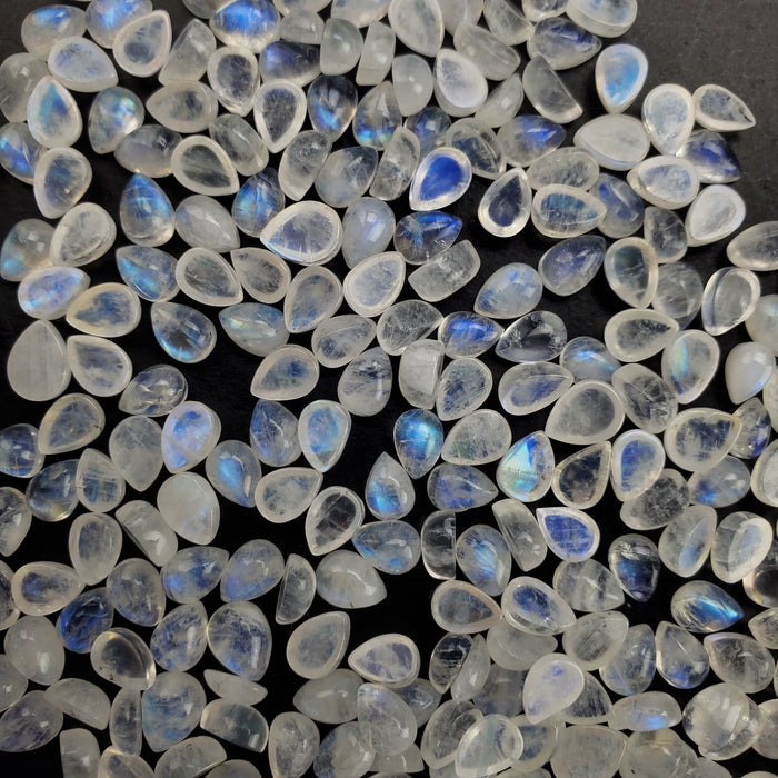 Moonstone Teardrop Cabochons, 5x7mm