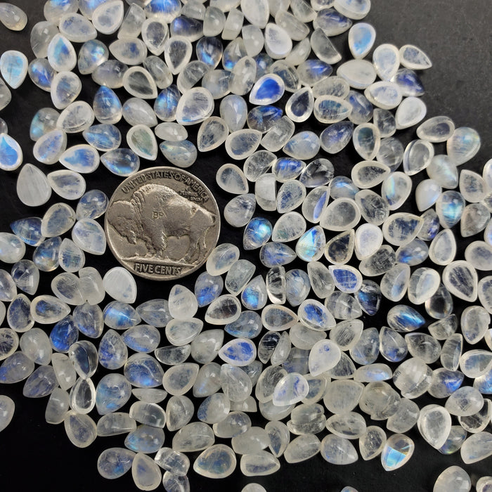 Moonstone Teardrop Cabochons, 5x7mm