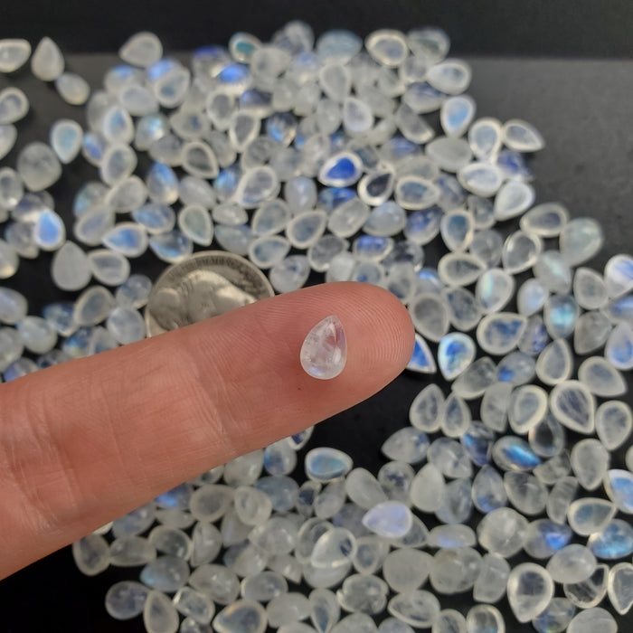 Moonstone Teardrop Cabochons, 5x7mm